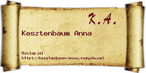 Kesztenbaum Anna névjegykártya